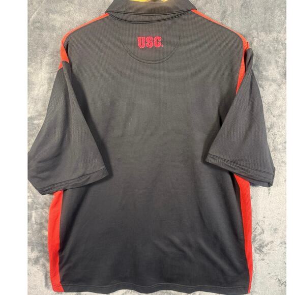 VTG 90s NIke USC Trojans Team Polo Men’s XL Black/Cardinal - Picture 2 of 10